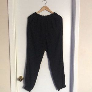 Banana Republic WOMENS Black Sheer Ruffle Ankle Cuffed Pants